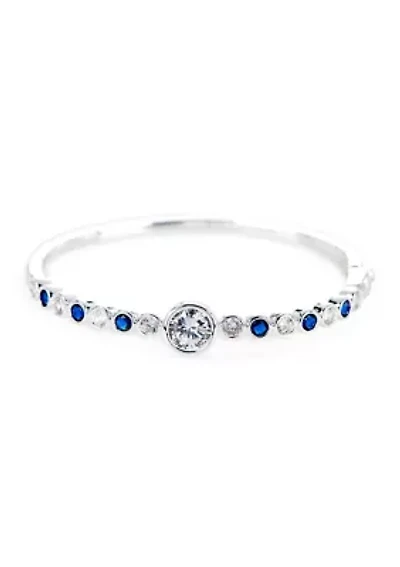 Silver Plated Lab Grown Cubic Zirconia Bracelet