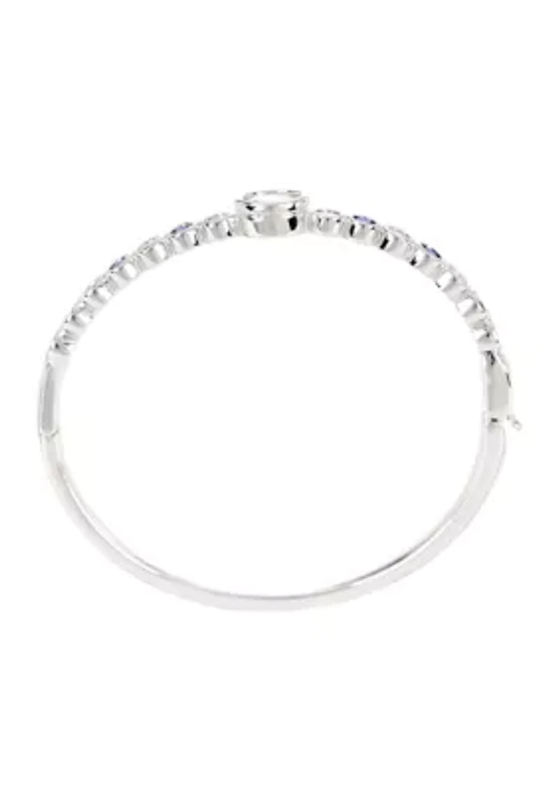 Silver Plated Lab Grown Cubic Zirconia Bracelet