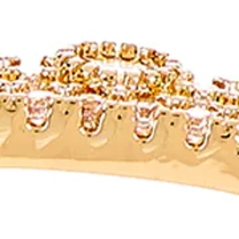 Lab Grown Gold Plated Layered Bangle Bracelet 