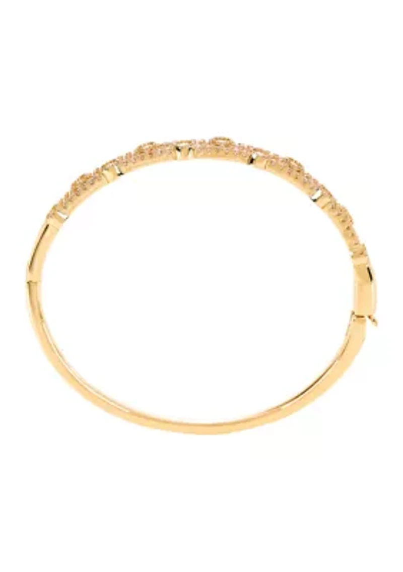 Lab Grown Gold Plated Layered Bangle Bracelet 