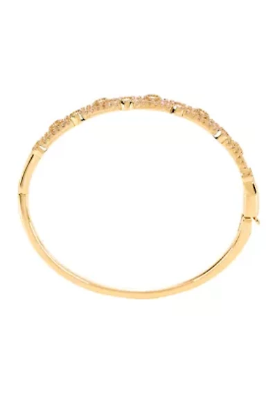 Lab Grown Gold Plated Layered Bangle Bracelet 