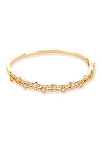 Lab Grown Gold Plated Layered Bangle Bracelet 