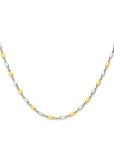  Mirror Chain Gold Over Silver Necklace
