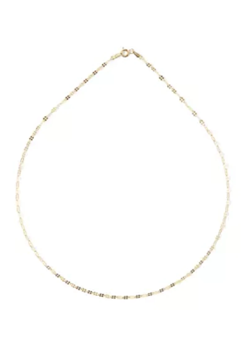 Gold Over Sterling Silver Cable Chain Necklace