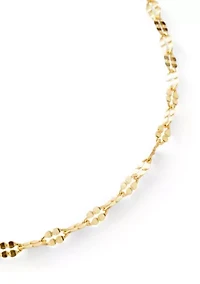 Gold Over Sterling Silver Cable Chain Necklace