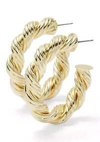 Fine Gold Fine Twist Chunky Hoop Earrings
