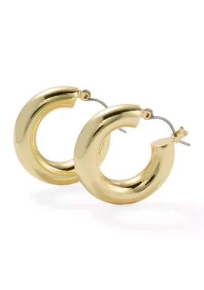 Lab Grown Fine Gold Chunky Hoop Earrings