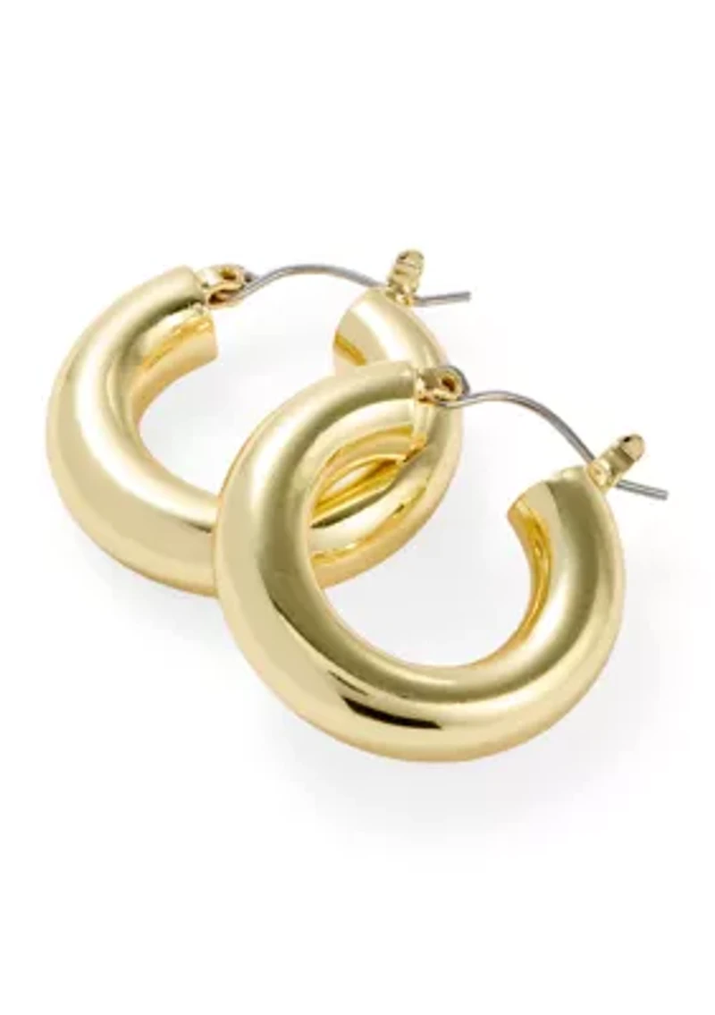 Lab Grown Fine Gold Chunky Hoop Earrings