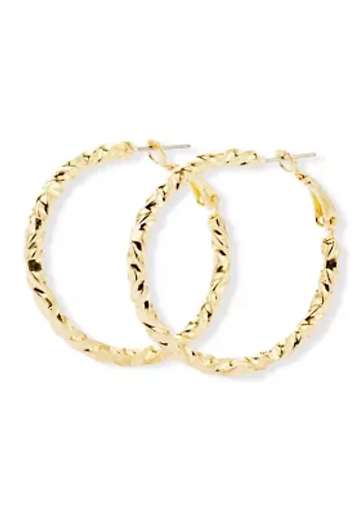 Fine Plated Twisted Hoop Earrings