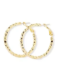 Fine Plated Twisted Hoop Earrings