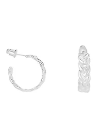 Silver Plated 3 Piece Hoop Earring Set
