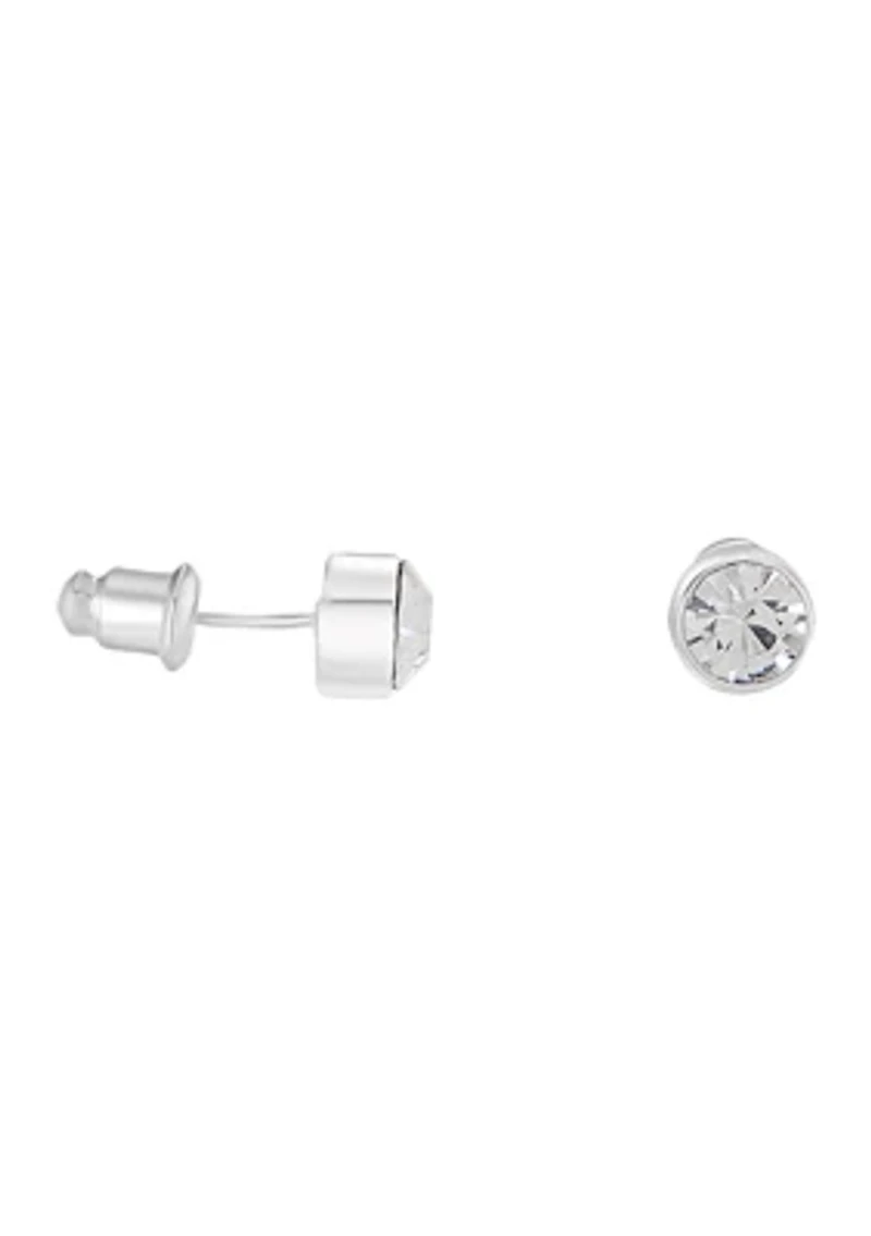 Silver Plated 3 Piece Hoop and Stud Earring Set