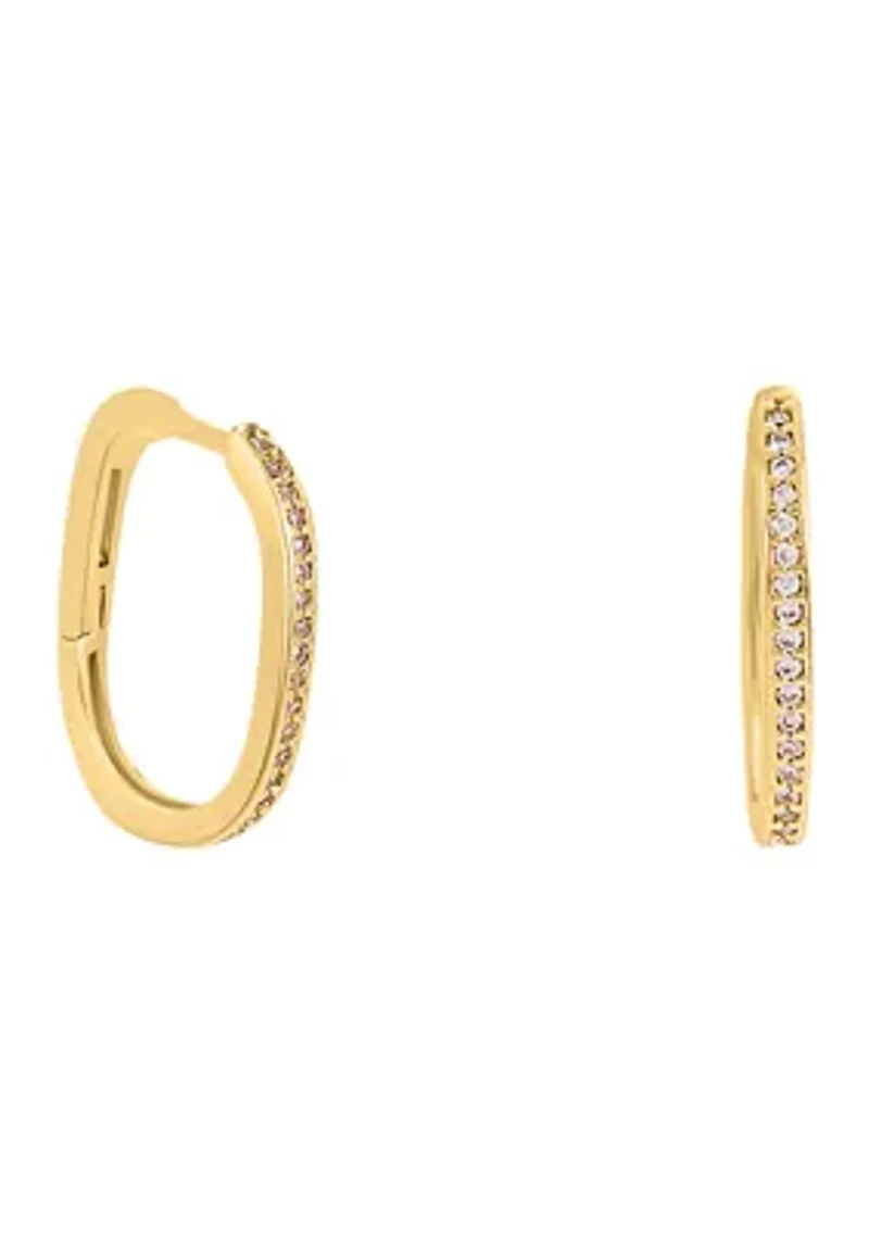 Gold Plated Emerald 3 Piece Hoop Earring Set