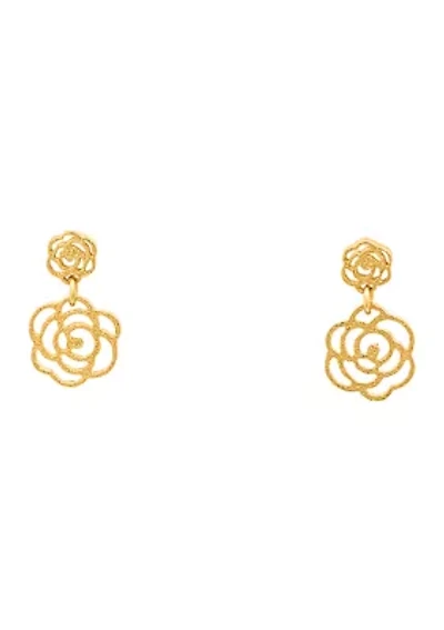 Sterling Silver Flower Drop Earrings