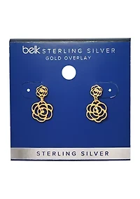 Sterling Silver Flower Drop Earrings