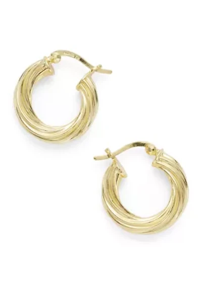 Textured Sterling Silver Hoop Earrings