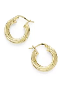 Textured Sterling Silver Hoop Earrings