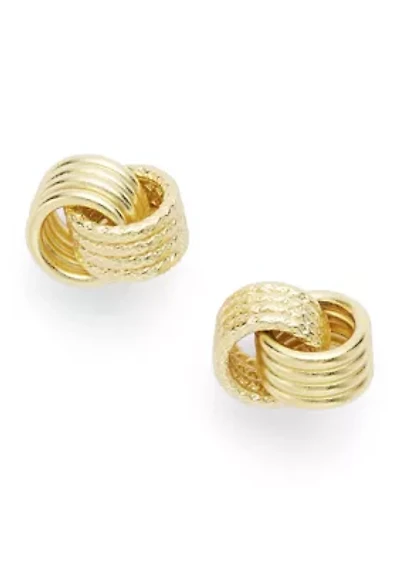 Love Knot Sterling Silver Stud Earrings