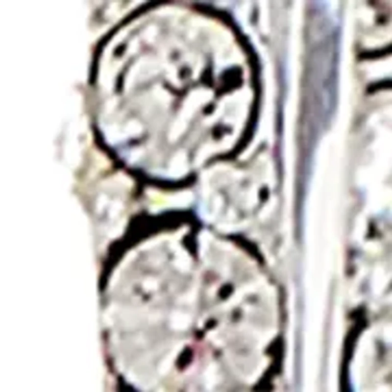 Lab Grown Sterling Silver Cubic Zirconia Twist Hoop Earrings 