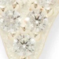 Lab Grown Heart Cubic Zirconia Sterling Silver Stud Earrings