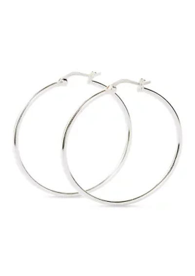 Click Top Hoop Earrings in Sterling Silver
