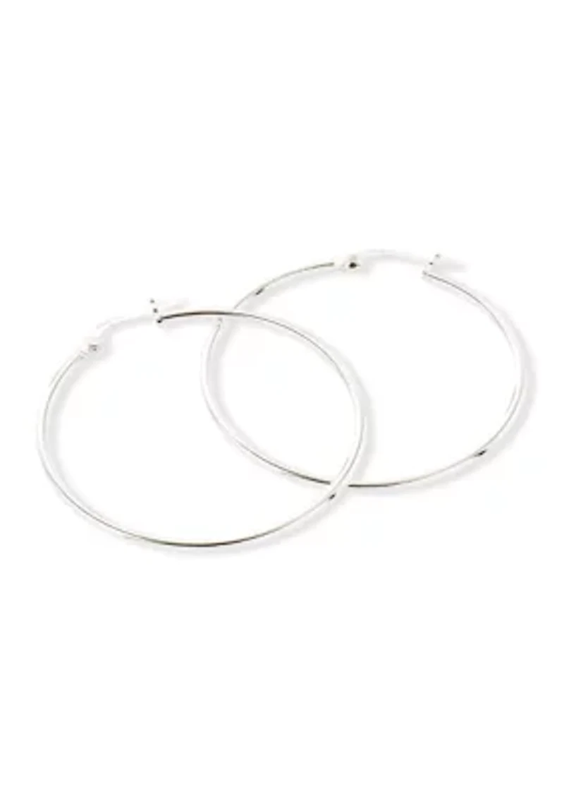 Click Top Hoop Earrings in Sterling Silver