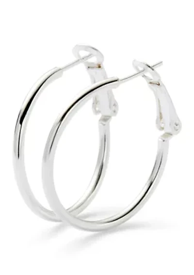Sterling Silver Hinged Hoop Earrings