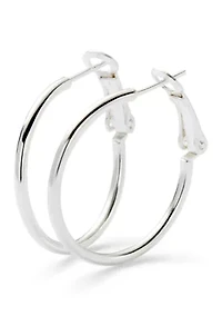 Sterling Silver Hinged Hoop Earrings 