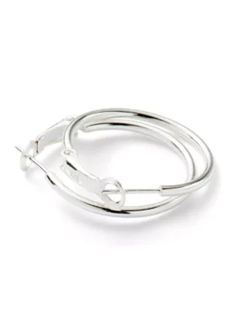 Sterling Silver Hinged Hoop Earrings 