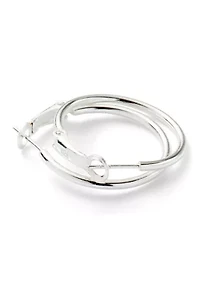 Sterling Silver Hinged Hoop Earrings 