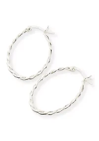 Twist Hoop Earrings in Sterling Silver