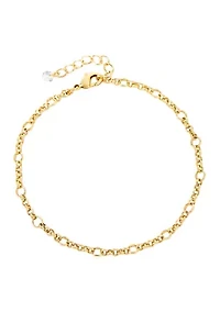 Plated Fancy Link Chain Necklace and Matching Bracelet Set