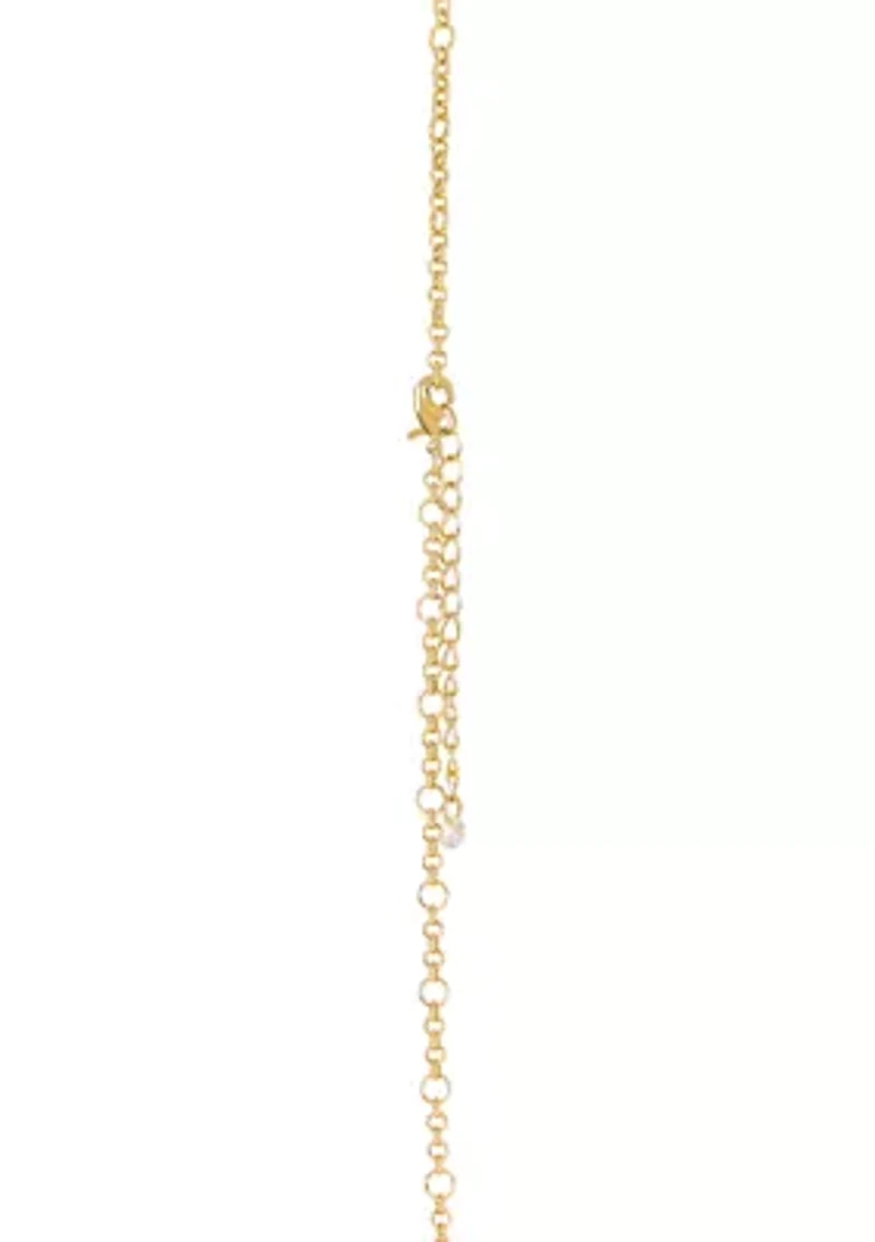 Plated Fancy Link Chain Necklace and Matching Bracelet Set