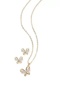 Gold Plated Butterfly Set
