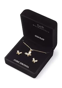 Gold Plated Butterfly Set