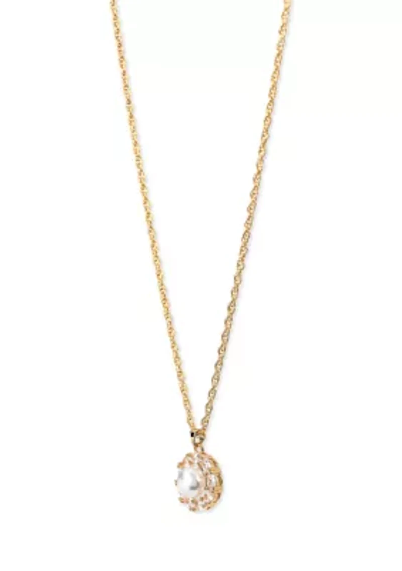 Lab Grown Gold Plated Gold Pearl Necklace and Earrings Set