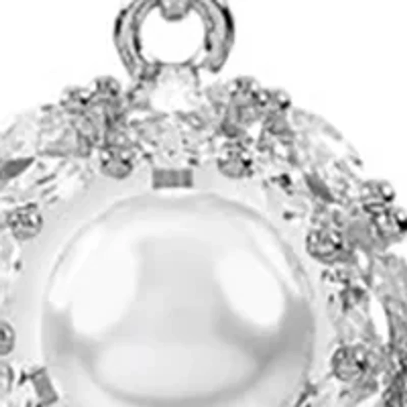 Lab Grown Silver Plated Pearl Necklace and Earrings Set