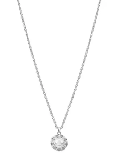 Lab Grown Silver Plated Pearl Necklace and Earrings Set