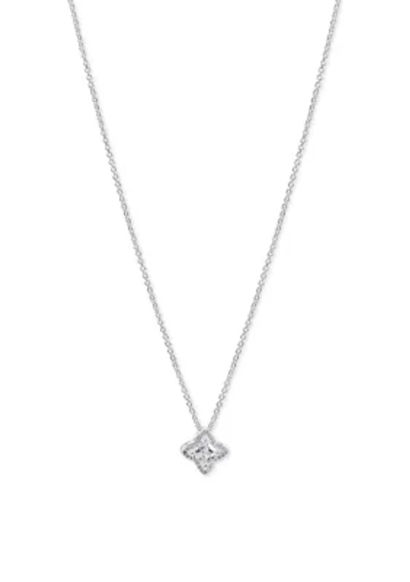 Lab Grown Silver Cubic Zirconia Necklace and Stud Earrings Set