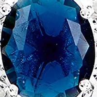 Lab Grown Silver Plated Large Round Blue and Clear Cubic Zirconia Earring and Pendant Necklace Set