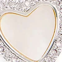 Lab Grown Silver Plated Charm Necklace and CZ Stud Earring Set 