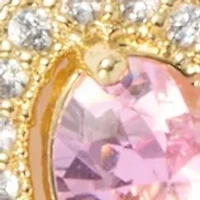 Lab Grown Cubic Zirconia Heart Pendant and Stud Earrings Set