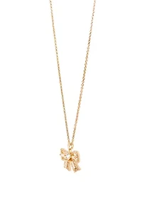 Bow Pendant Necklace and Stud Earring Set