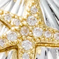 Lab Grown Two Tone Fine Plated Seashell Necklace and Earrings Set