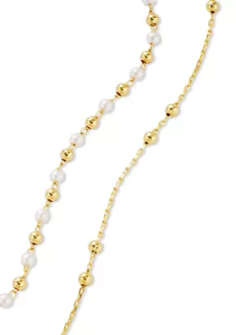 Fine Plated Beaded Anklet Set