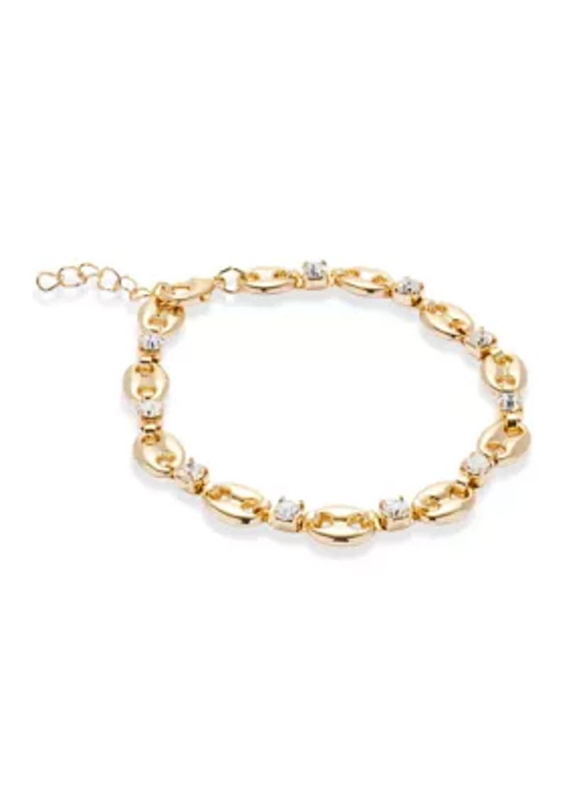 Fine Gold Plated CZ Link Tennis Bracelet