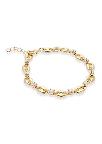 Fine Gold Plated CZ Link Tennis Bracelet
