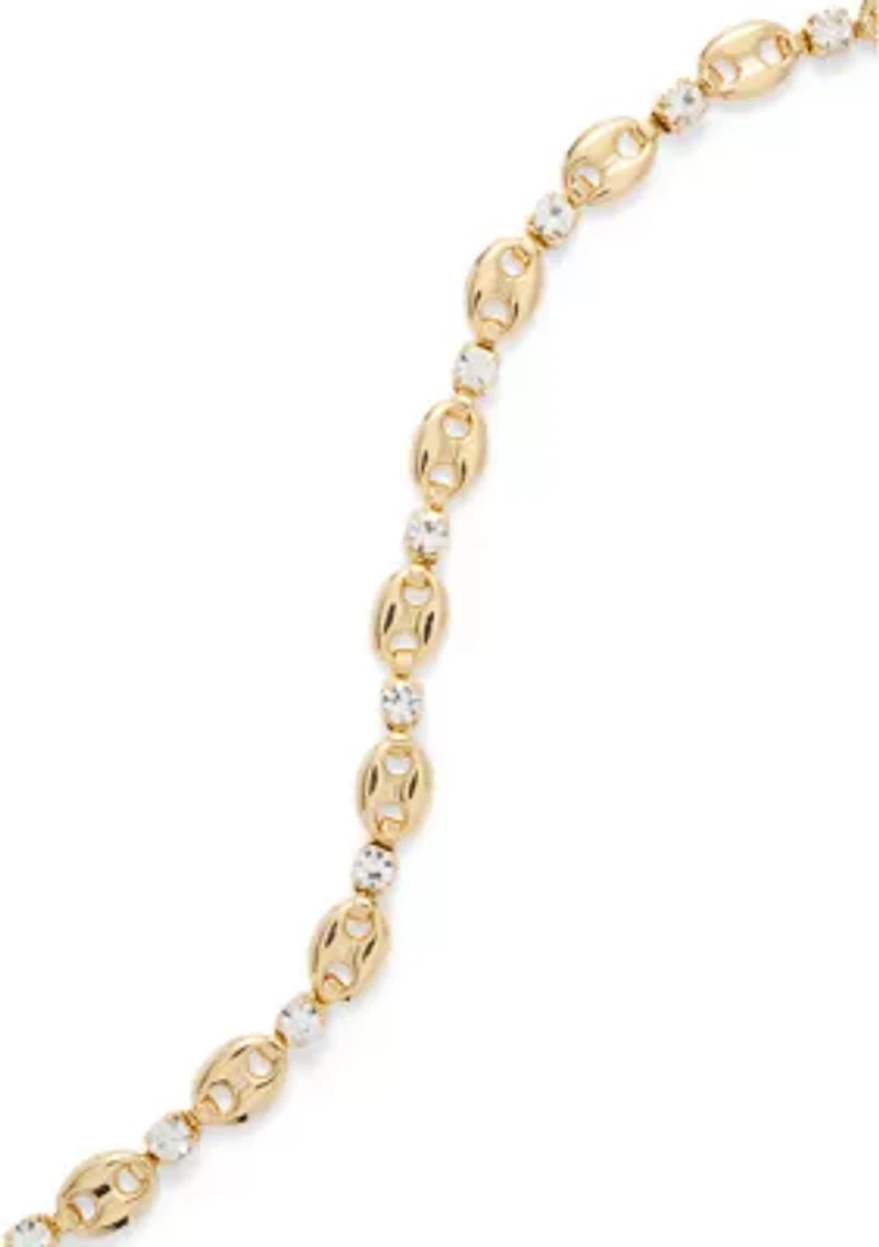 Fine Gold Plated CZ Link Tennis Bracelet