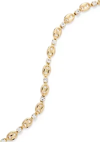 Fine Gold Plated CZ Link Tennis Bracelet