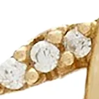 Sterling Silver Cubic Zirconia Branch Stud Earrings